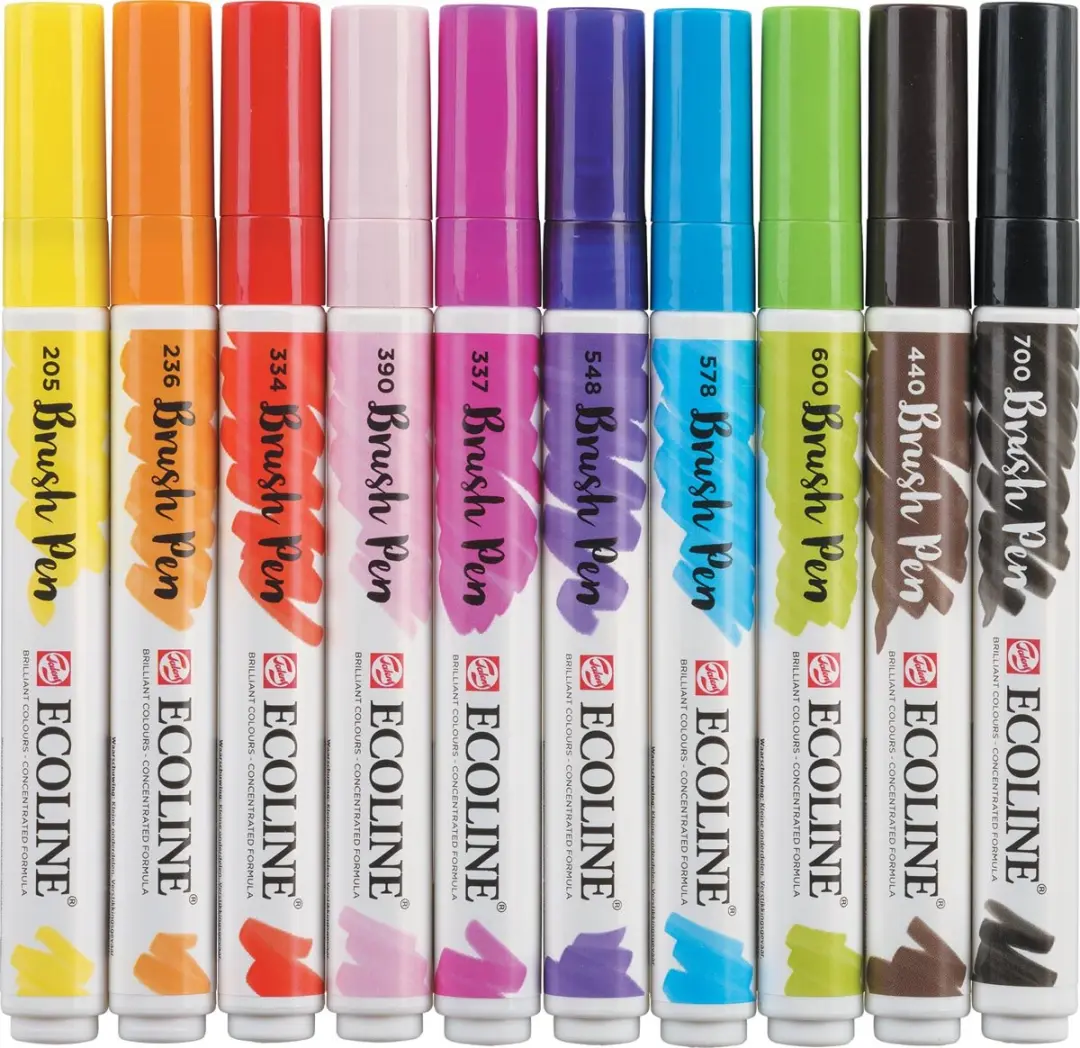 Ecoline Brush Pen Set - 10 Kleuren Helder - afbeelding 6 van 6
