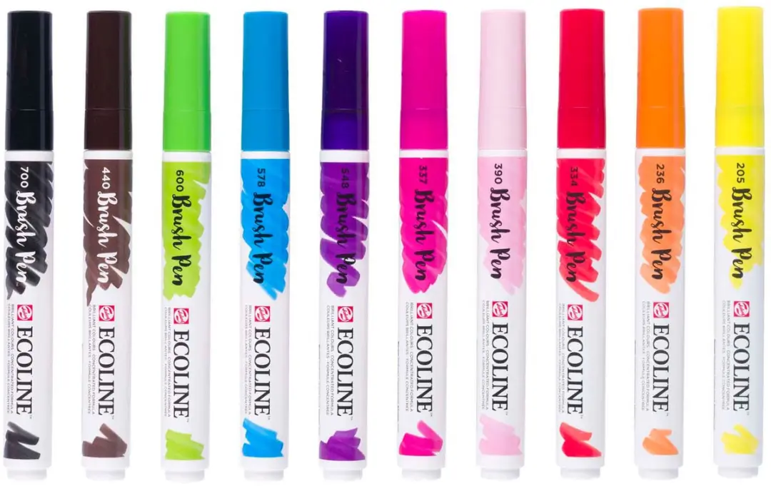Ecoline Brush Pen Set - 10 Kleuren Helder