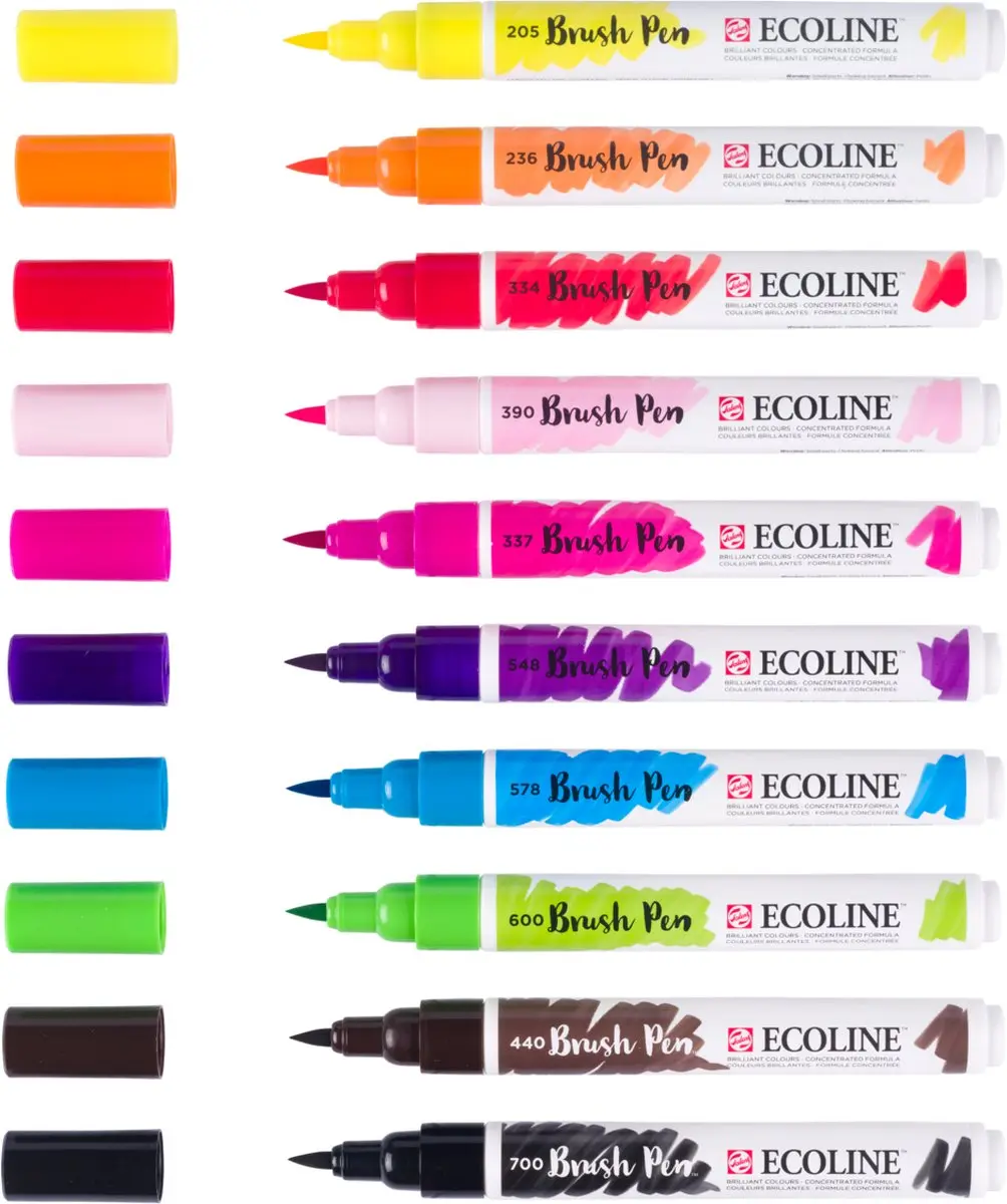 Ecoline Brush Pen Set - 10 Kleuren Helder