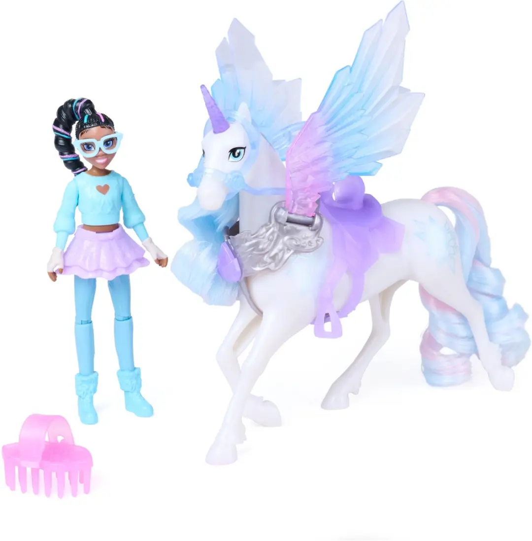 Unicorn Academy Layla & Glacier Meerkleurig Poppen - 11,4 cm & 12,7 cm - 4 Accessoires