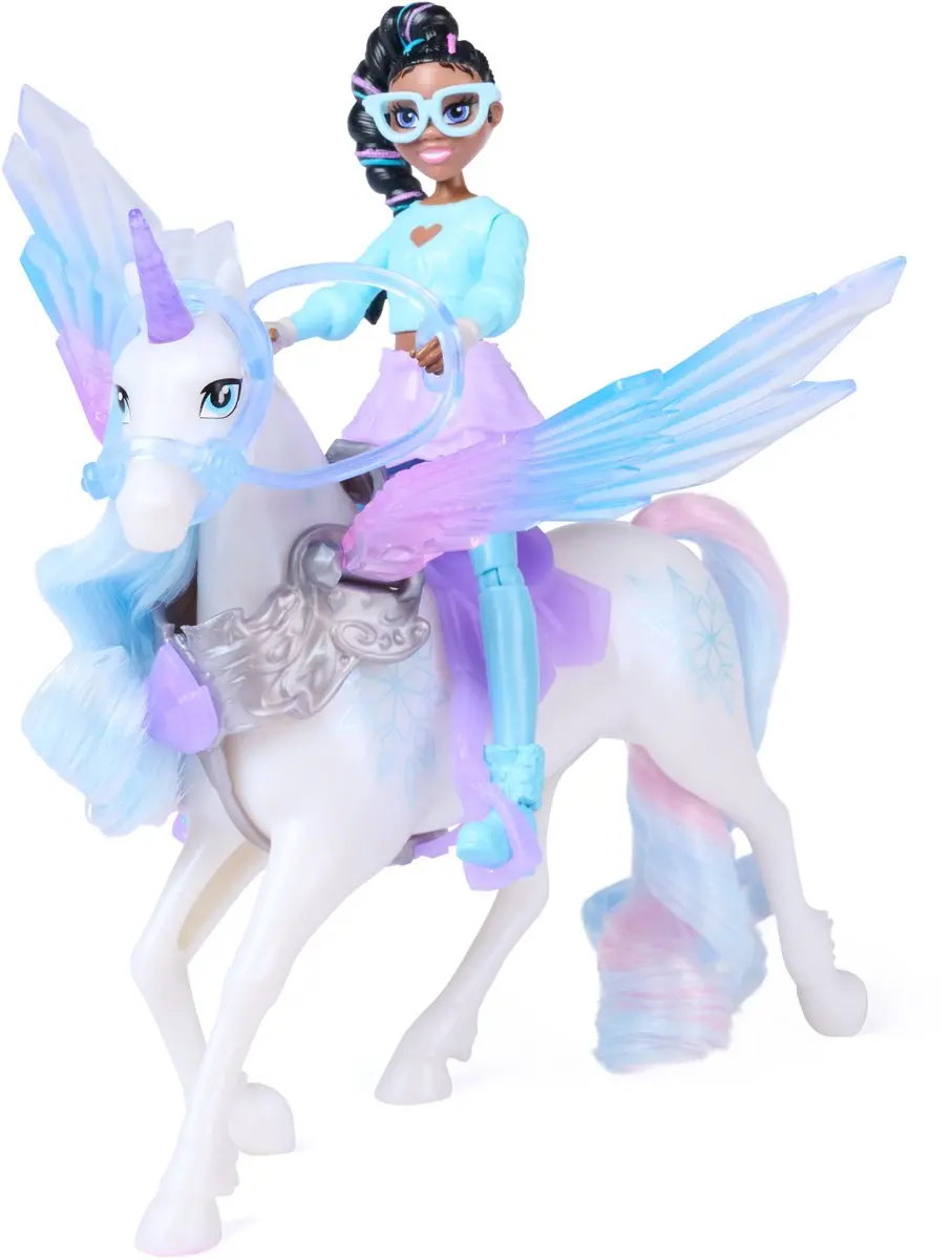 Unicorn Academy Layla & Glacier Meerkleurig Poppen - 11,4 cm & 12,7 cm - 4 Accessoires