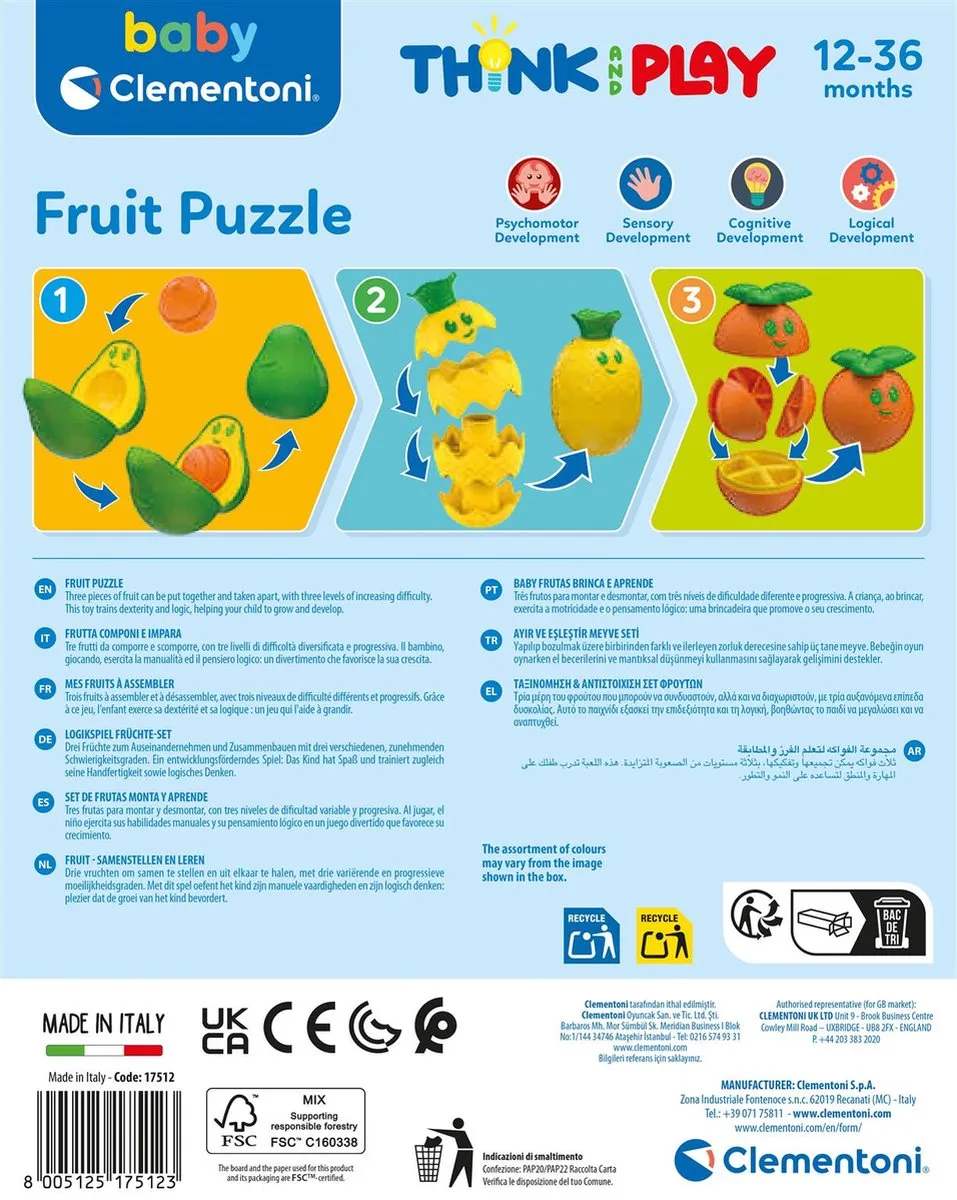 Clementoni Baby Fruit Puzzelset - Multikleur - afbeelding 6 van 6