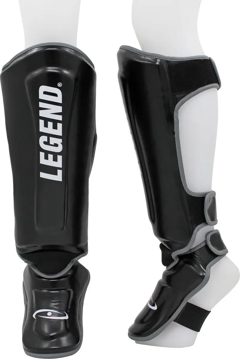 Legend Kickboks Scheenbeschermers Protect Plus - Zwart/Wit - XS