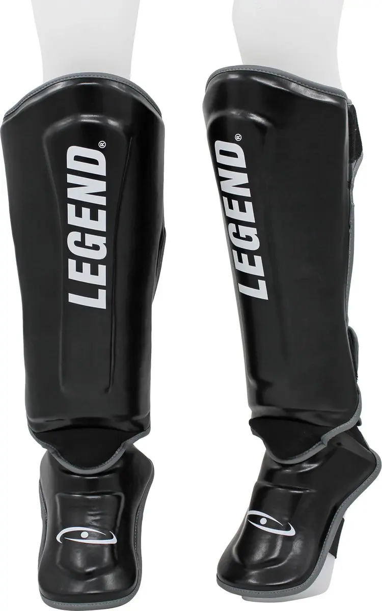 Legend Kickboks Scheenbeschermers Protect Plus - Zwart/Wit - XS