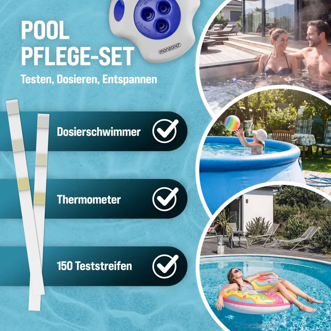 Monzana Chloordrijver met Thermometer - 150 Teststrips