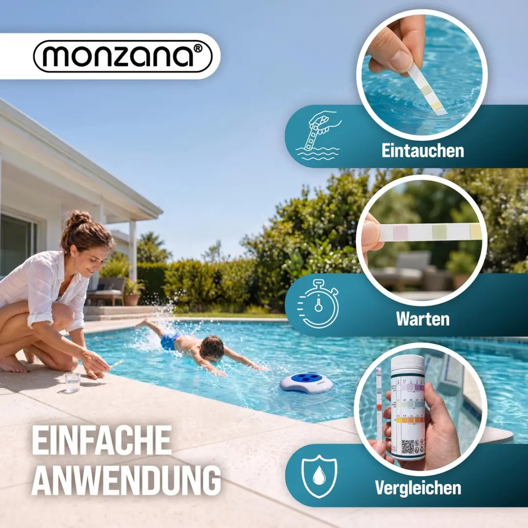 Monzana Chloordrijver met Thermometer - 150 Teststrips