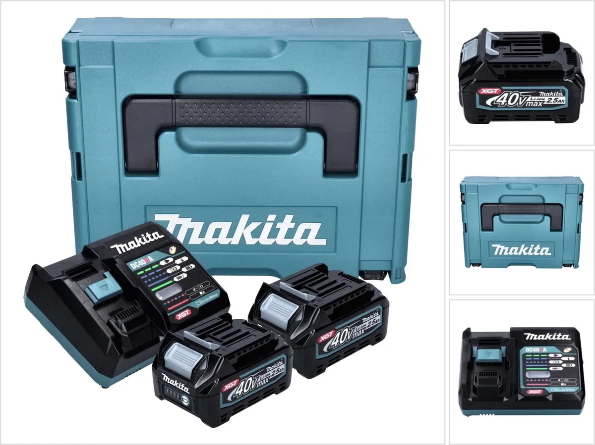 Makita 191J81-6 Set - 2x 40V XGT 2,5Ah Accu + Lader