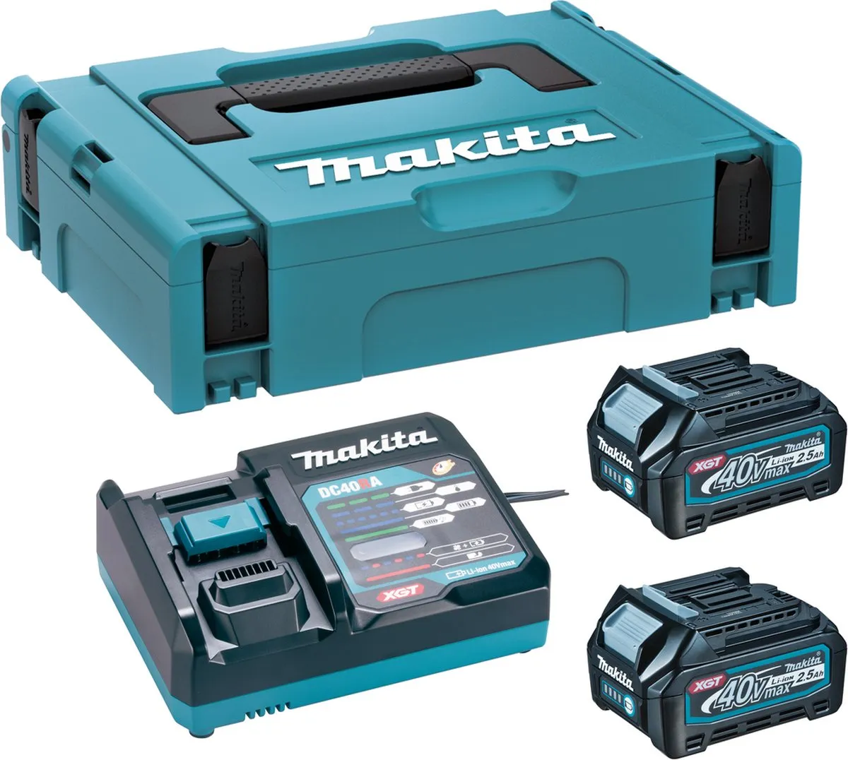 Makita 191J81-6 Set - 2x 40V XGT 2,5Ah Accu + Lader - afbeelding 6 van 6