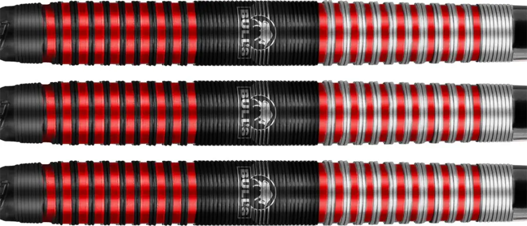 Bull's Phantom Grip Soft Tip Dartpijlen 90% Tungsten - Rood - 22g - 3 Stuks