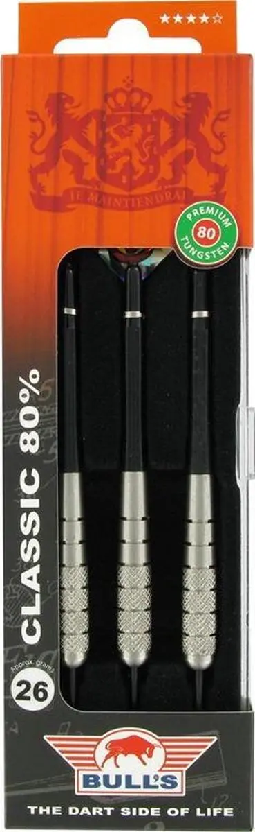 Bull's Classic 80% Dartpijlen 26g - 3 Stuks - Zilver