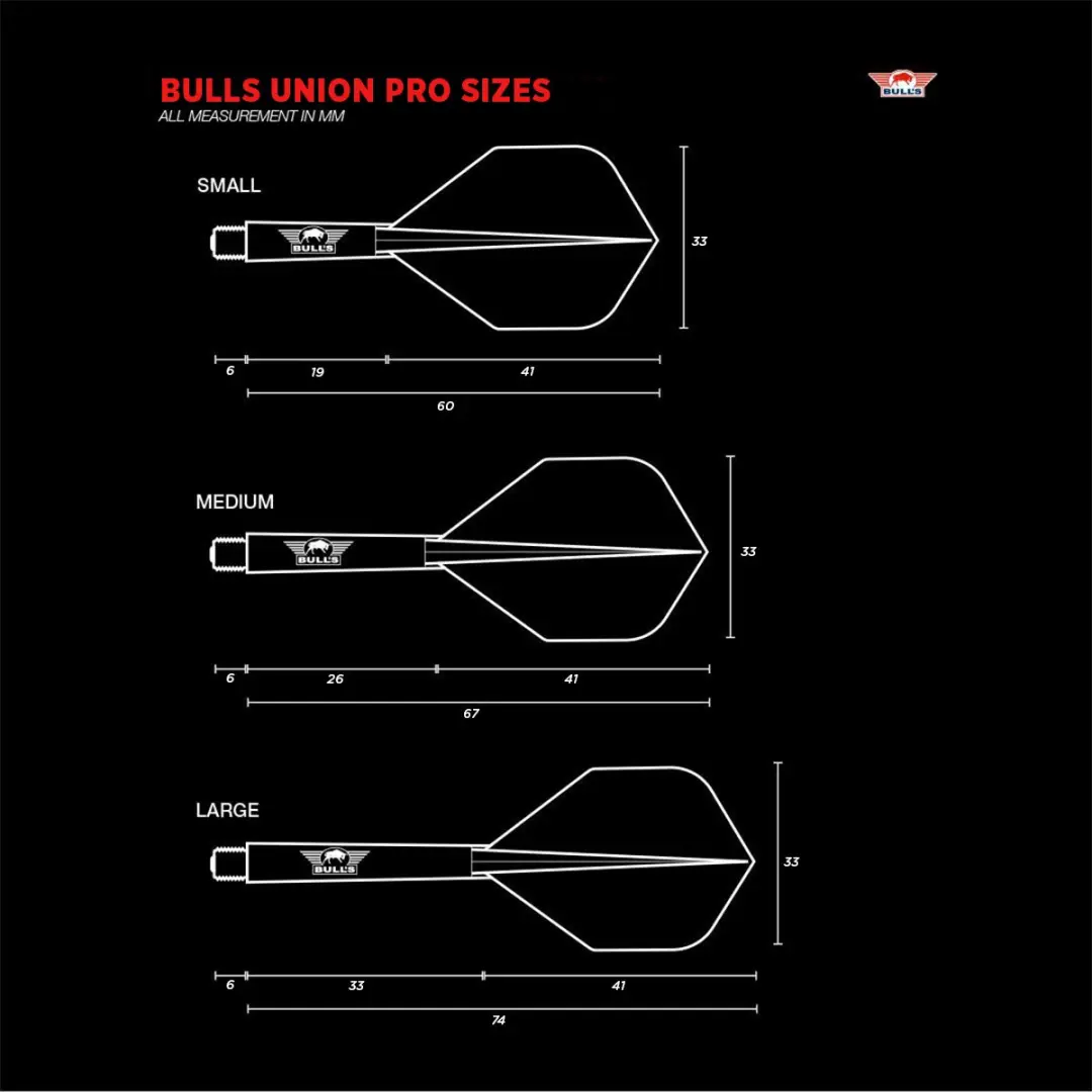 Bull's Union Pro Flight System BU-51917 - 3 Stuks - Medium - Zwart