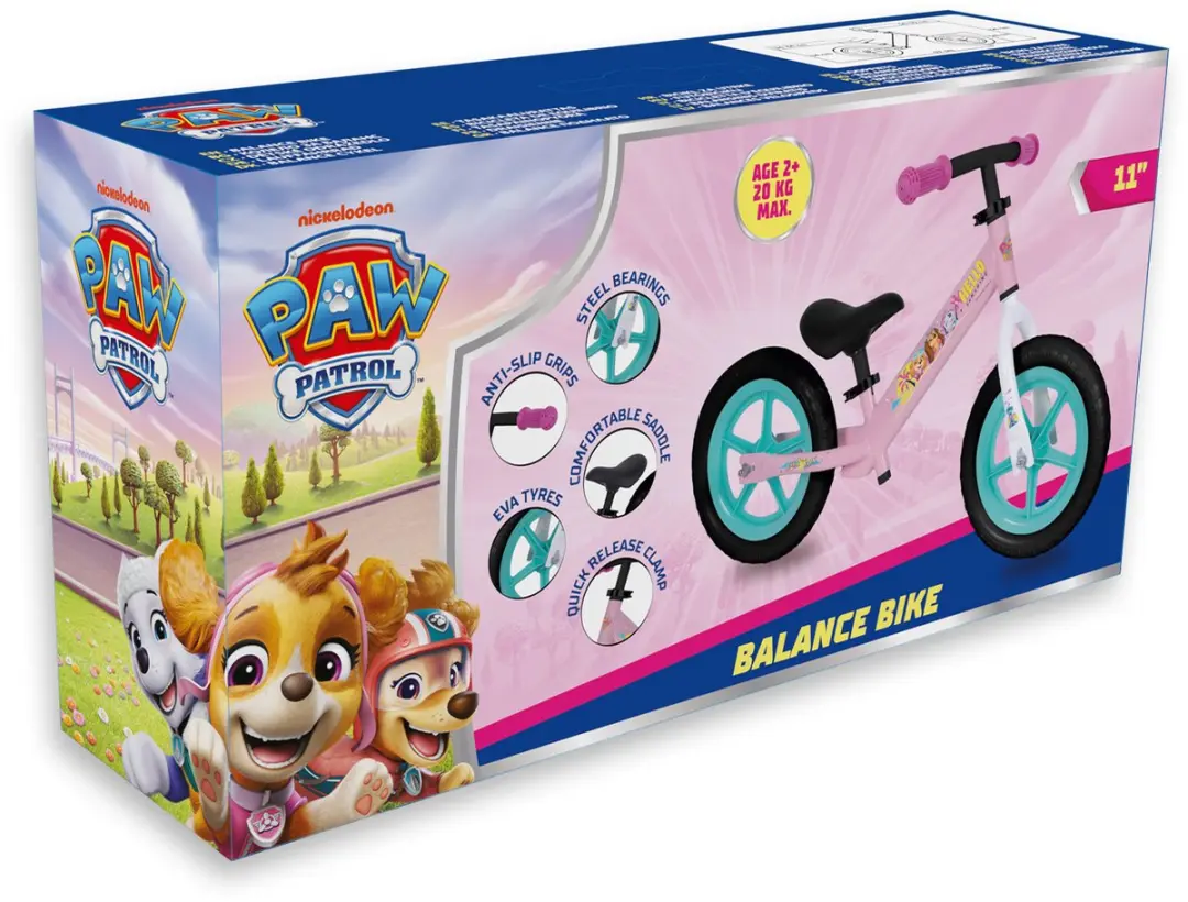 PAW Patrol Loopfiets 11 inch - Roze - Nickelodeon