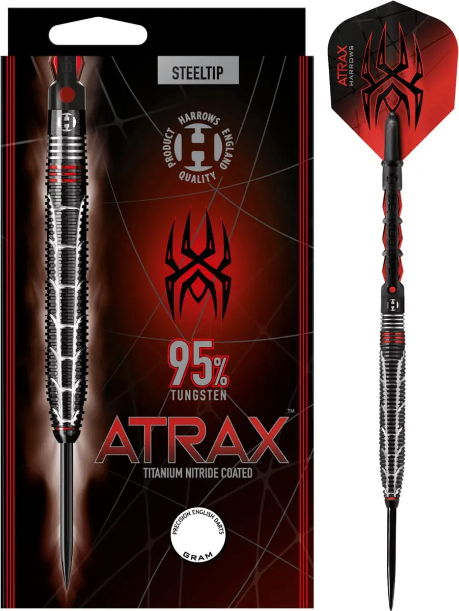 Harrows Atrax 22Gr Tungsten Darts - 3 Stuks - Rood/Zwart