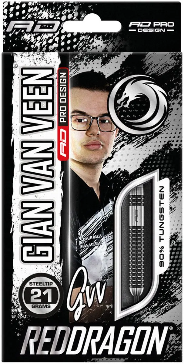 Red Dragon Gian van Veen Axis 90% Dartpijlen - 3 Stuks