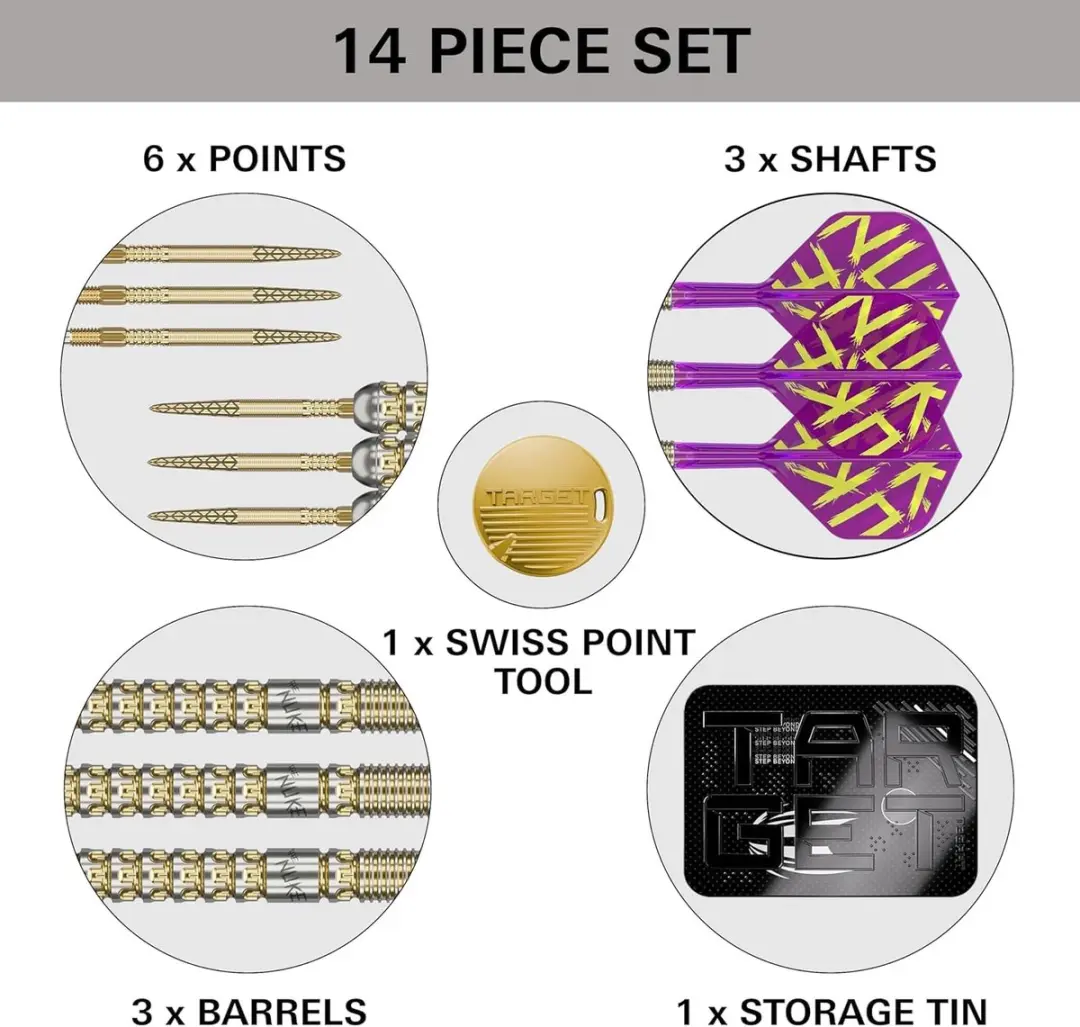 Target Luke Littler Gen 1 Prodigy Darts 22G - 90% Tungsten - 3 Stuks