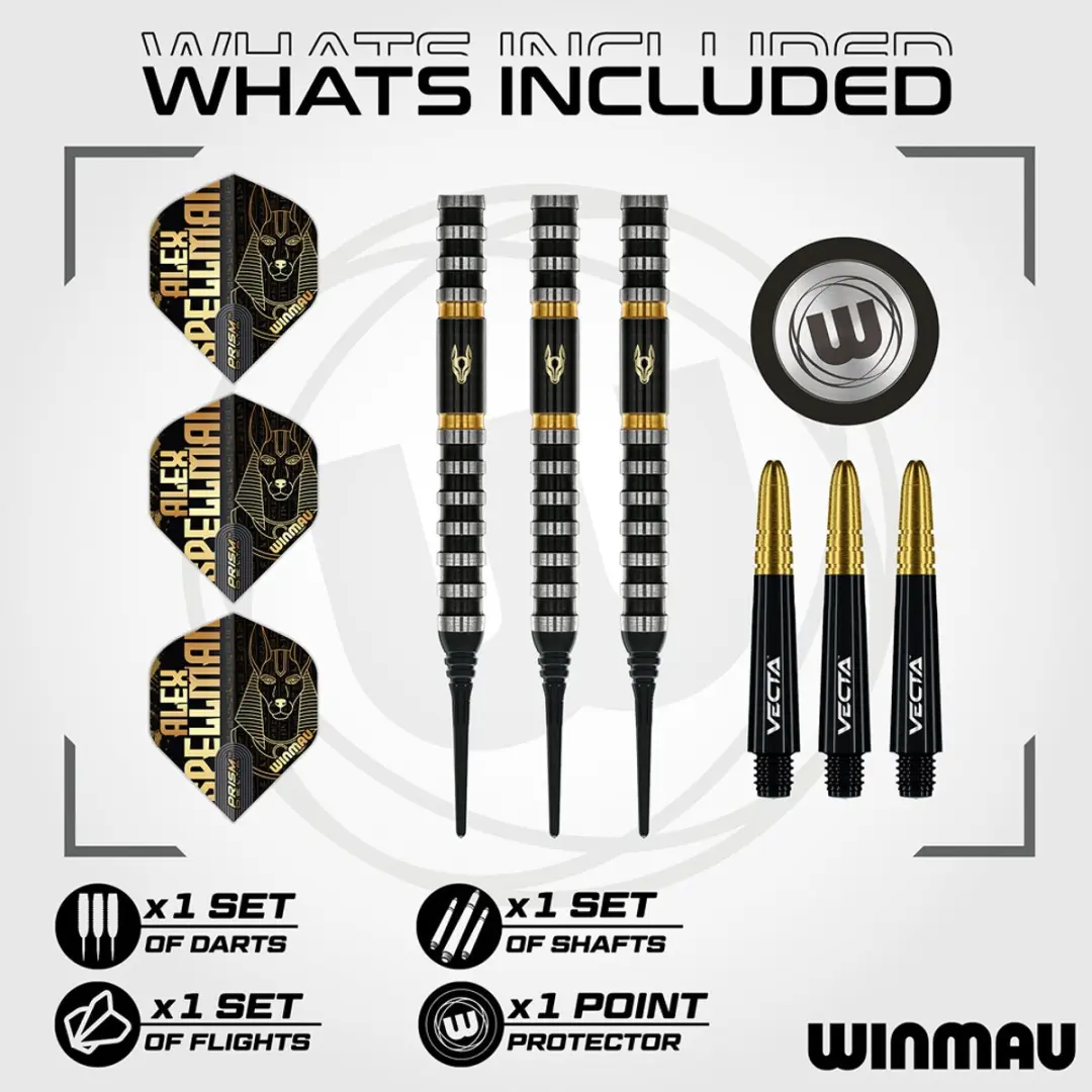 Winmau Alex Spellman 90% Soft Tip Darts - 3 Stuks - afbeelding 2 van 5