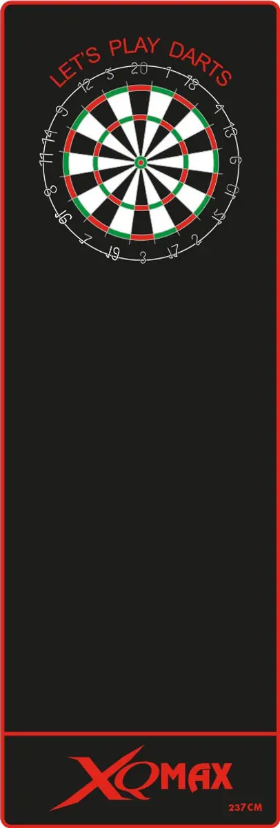 XQMax Carpet Dartmat QD2400000 - 237x80cm - Rood/Zwart