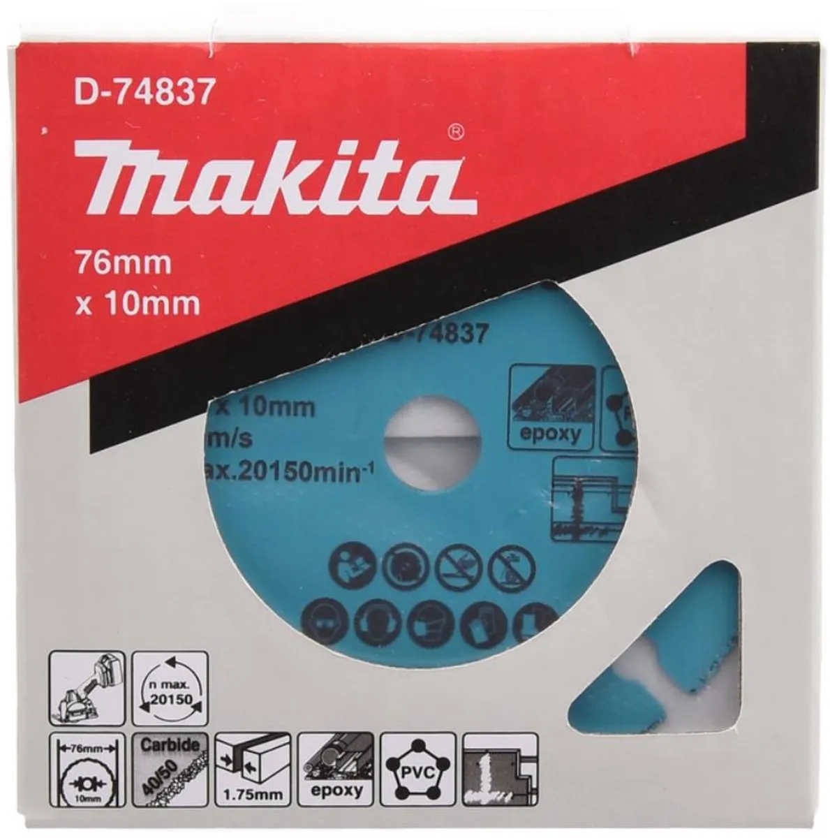 Makita D-74837 Doorslijpschijf 76mm - HM/TCG