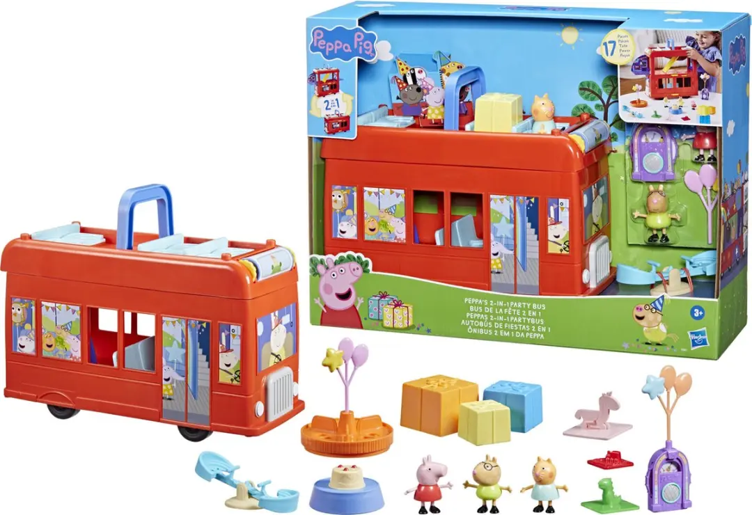 Peppa Pig Peppa's 2-in-1 Feestbus - Multicolor