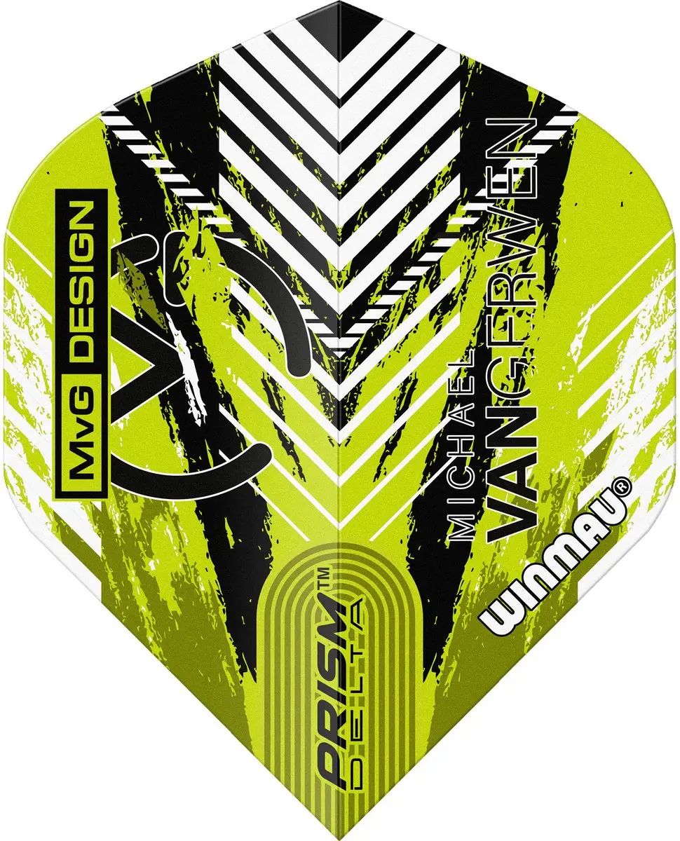 Winmau Prism Delta MVG Dart Flights - 3 Stuks - Groen/Wit/Zwart