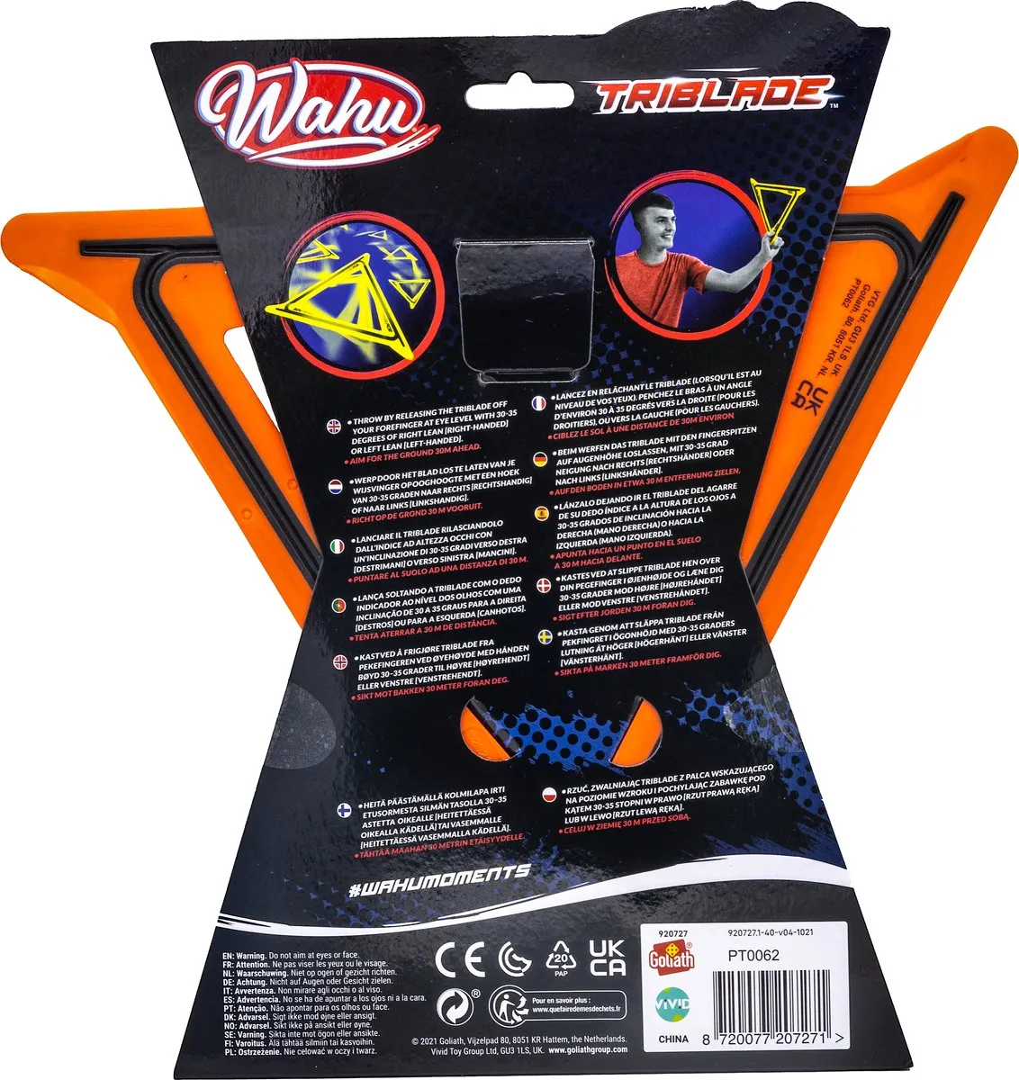 Goliath Wahu Triblade Boemerang - Geel - 29cm - afbeelding 6 van 6