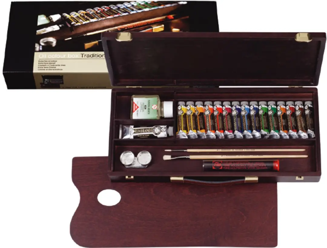Rembrandt Oil Colour Traditional Kist - 16 Kleuren 265ml