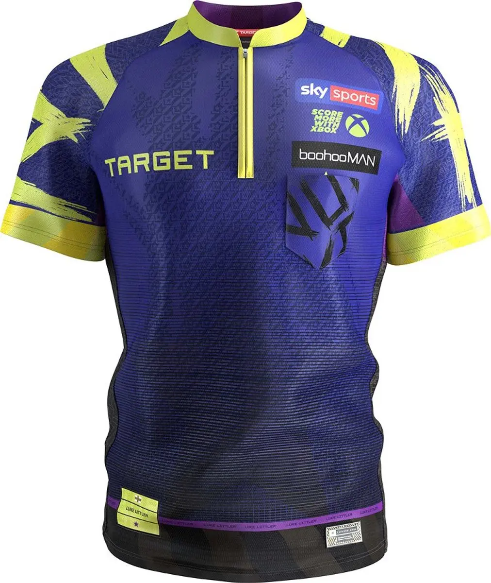 Target Luke Littler Officieel Dartshirt 2026 The Nuke - Maat 8 Jaar - Polymesh Microvezel - Paars
