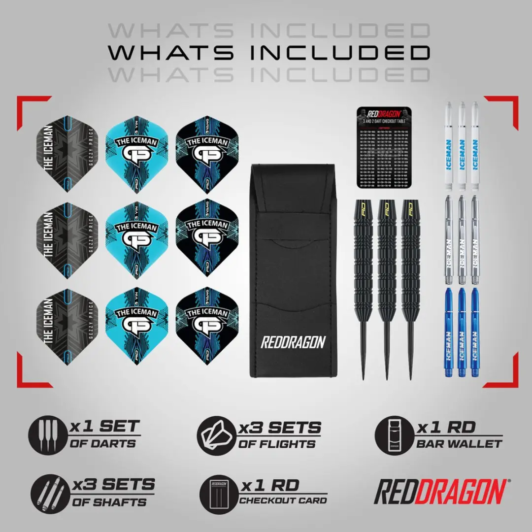 Red Dragon Gerwyn Price Iceman Brass Dartpijlen - 3 Stuks
