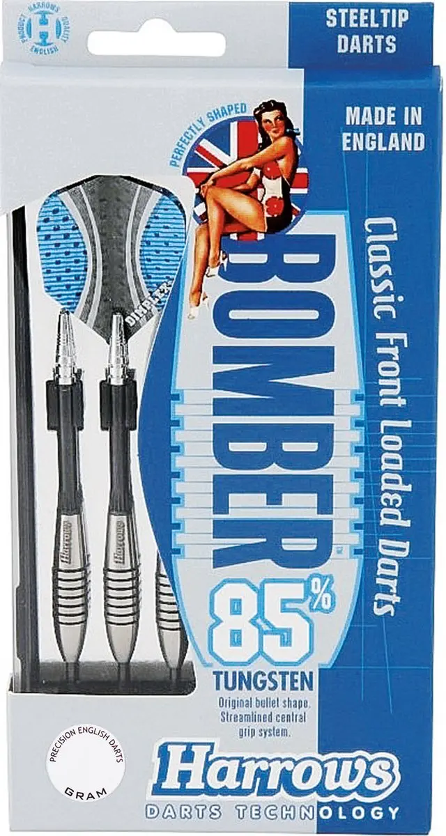 Harrows Bomber 85% Tungsten 23g - Zwart/Zilver - afbeelding 6 van 6