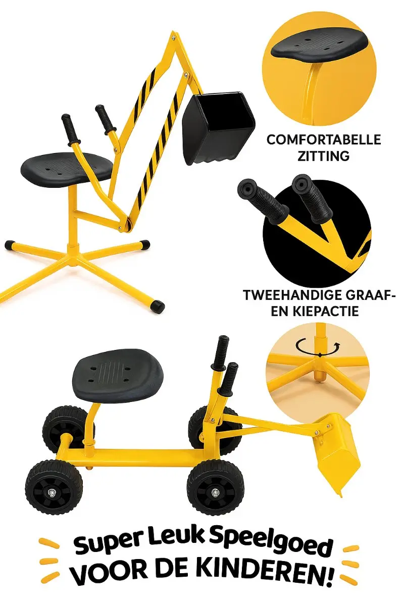 Talen Tools Graafmachine voor kinderen - Metaal Geel