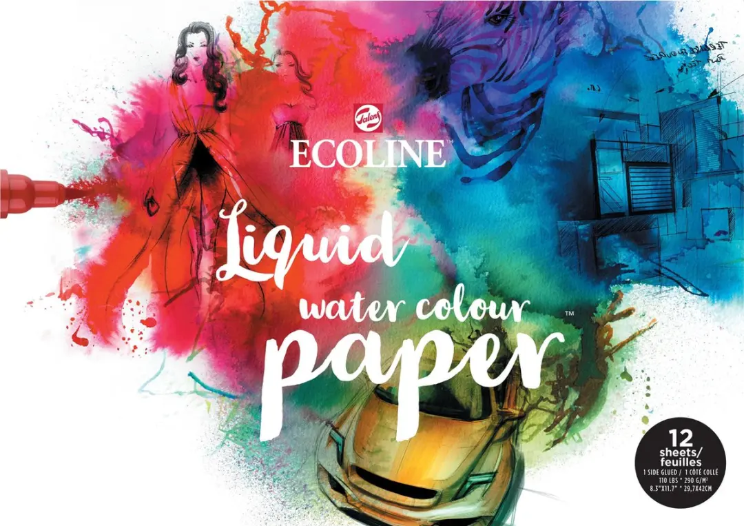 Ecoline Aquarelpapierblok A3 290g/m² - 12 Vel Wit