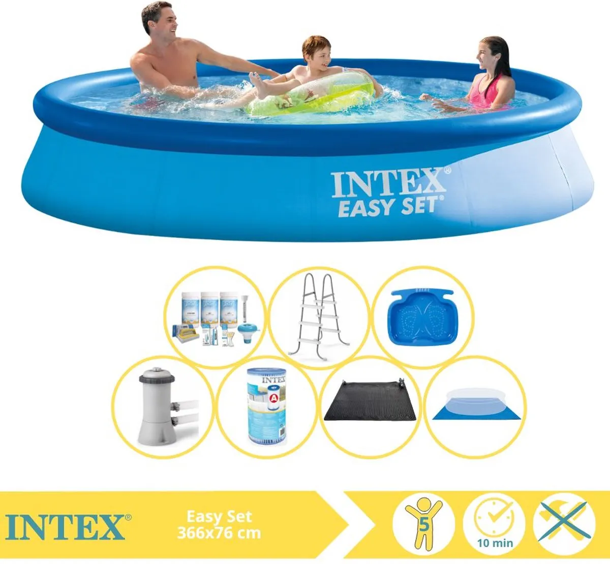 Intex Easy Set Zwembad 366x76cm - 5621L - Blauw - MPN 28132GN
