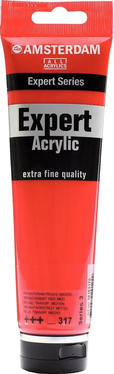 Amsterdam Acrylverf Transparantrood Middel 150ml