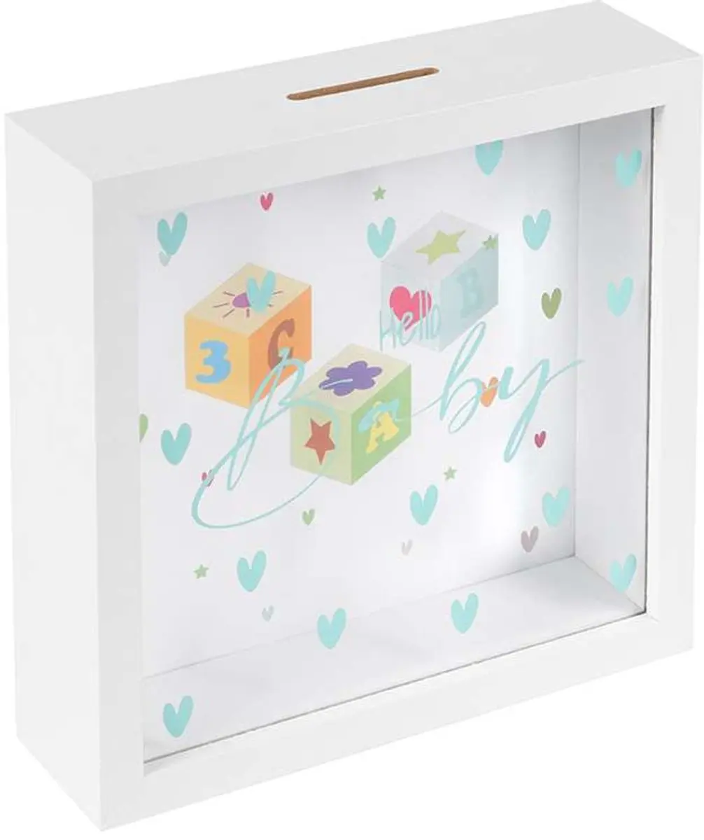 Goldbuch Spaarpot Hello Baby - Geel/Wit/ Groen