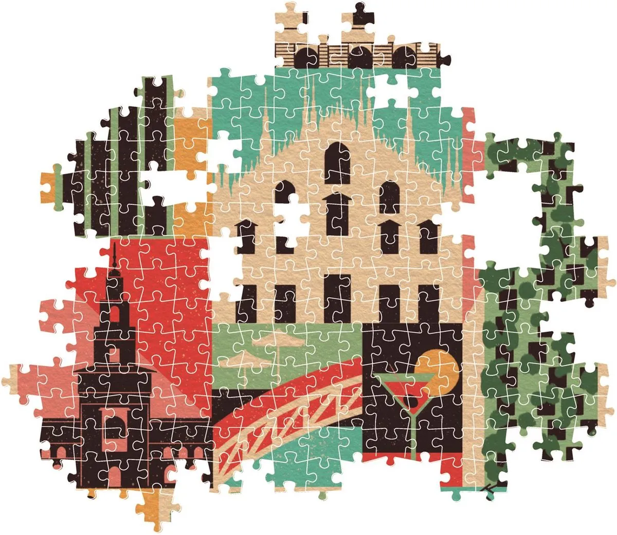 Clementoni Style in the City Milano Puzzel 1000 Stuks - Multikleur