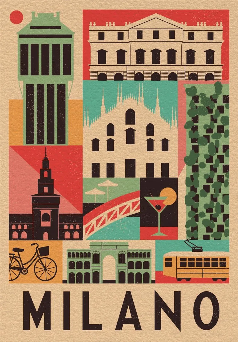 Clementoni Style in the City Milano Puzzel 1000 Stuks - Multikleur