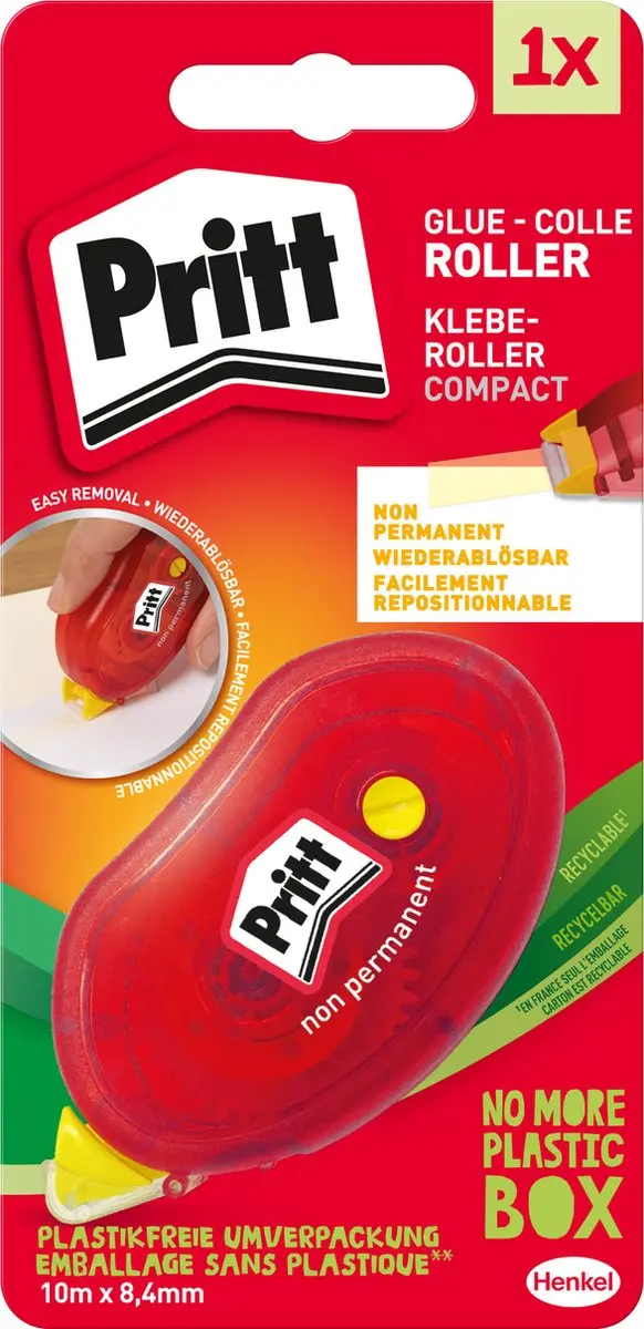 Pritt Compact Non-Permanent Lijmroller 10m
