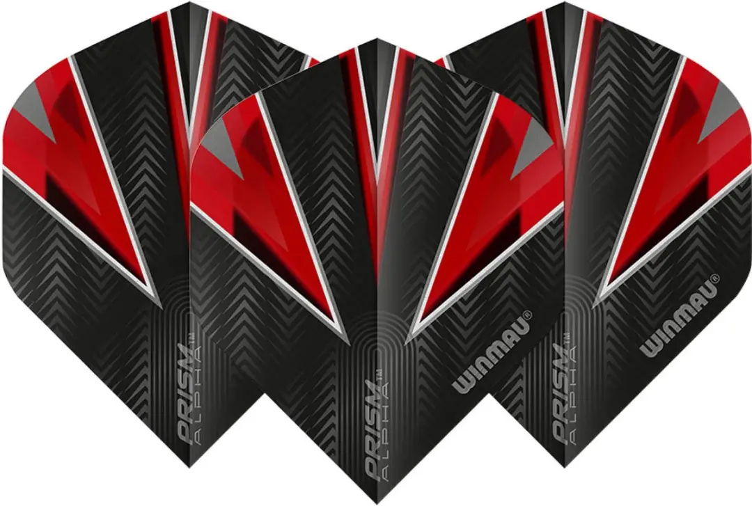 Winmau Prism Alpha Dart Flights - 3 Stuks - Rood/Zwart