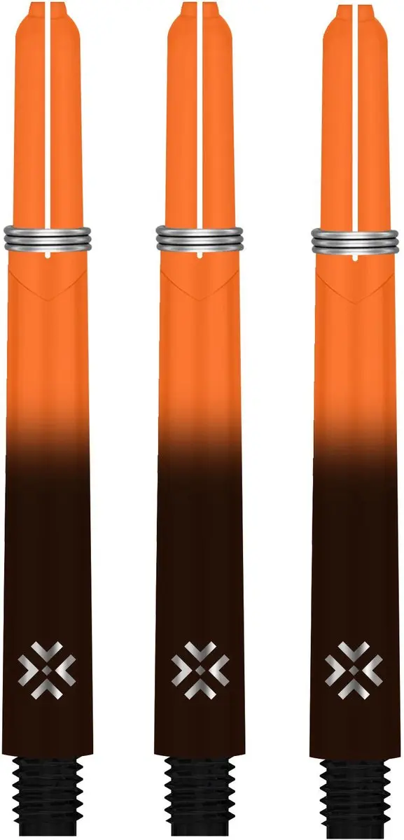 Bullet Shafts 48mm - Zwart/Oranje - 3 Stuks