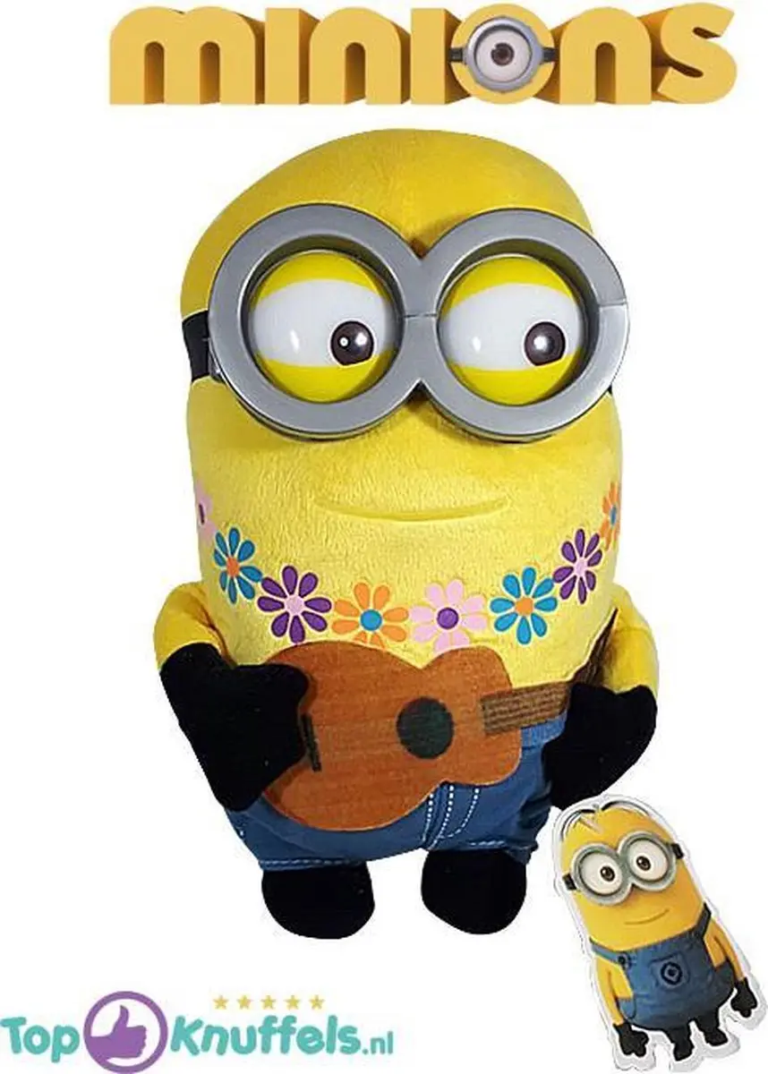 Minions Pluche Knuffel Gitaar Geel 30cm