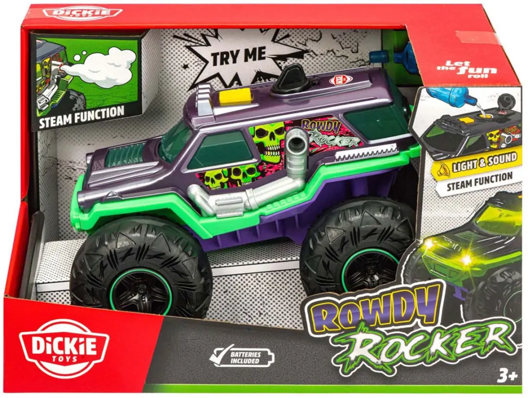 Dickie Toys Rowdy Rocker Modelauto 22cm - Licht & Geluid - Multicolor