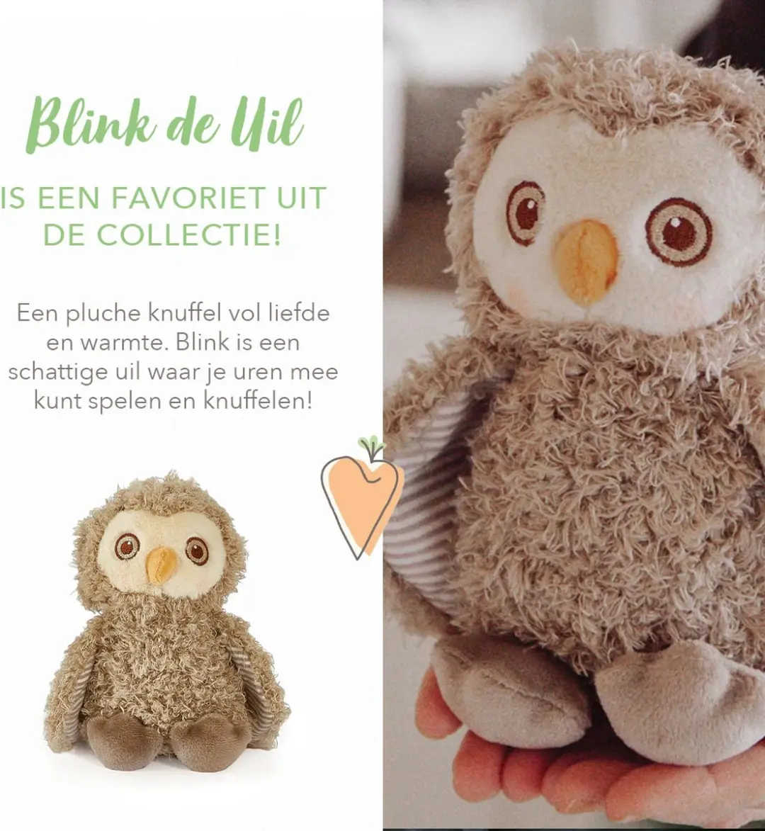 Bunnies By The Bay Uil Knuffel 20cm - Bruin