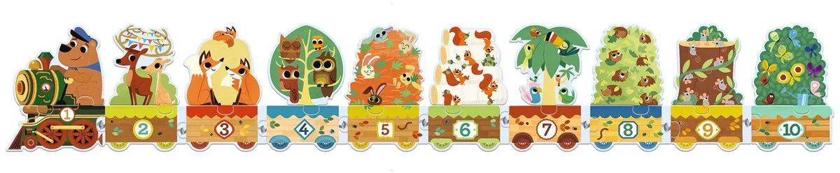 Djeco Puzzel Trio Ik Tel - 3+ jaar - Meerkleurig - afbeelding 4 van 5