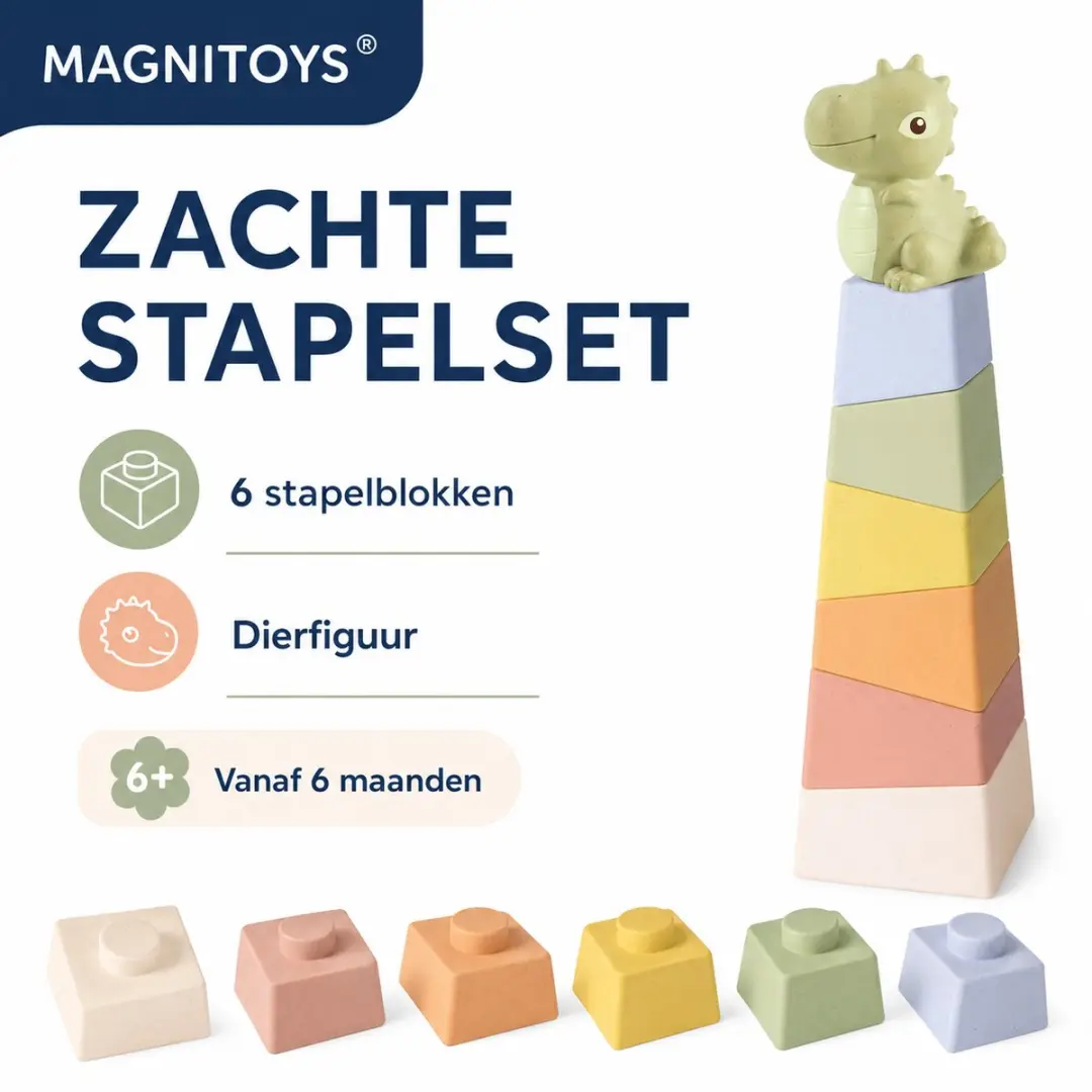 MagniToys Badspeelgoed Stapelblokken 001 - 6+ Maanden