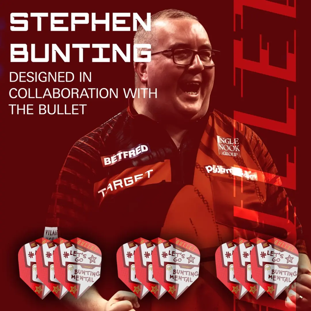 Target Stephen Bunting Pro Ultra 3 Dart Flights - Rood/Wit