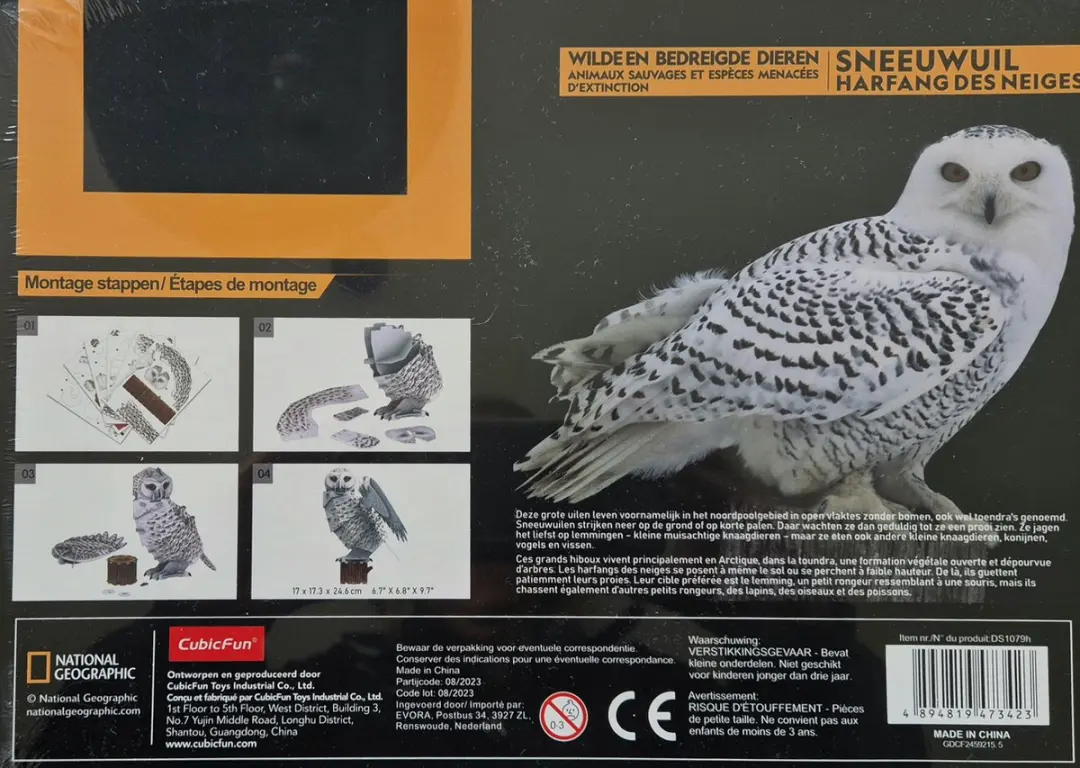 National Geographic Sneeuwuil 3D Puzzel 62 Stuks