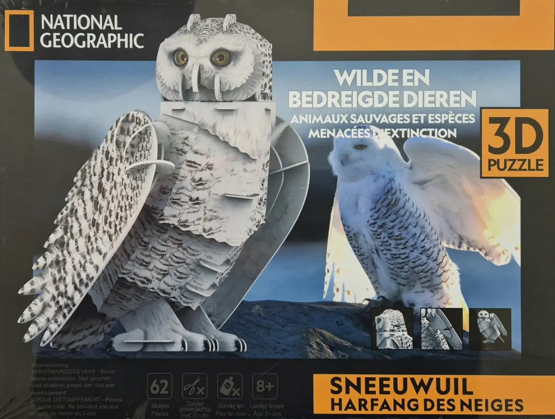 National Geographic Sneeuwuil 3D Puzzel 62 Stuks