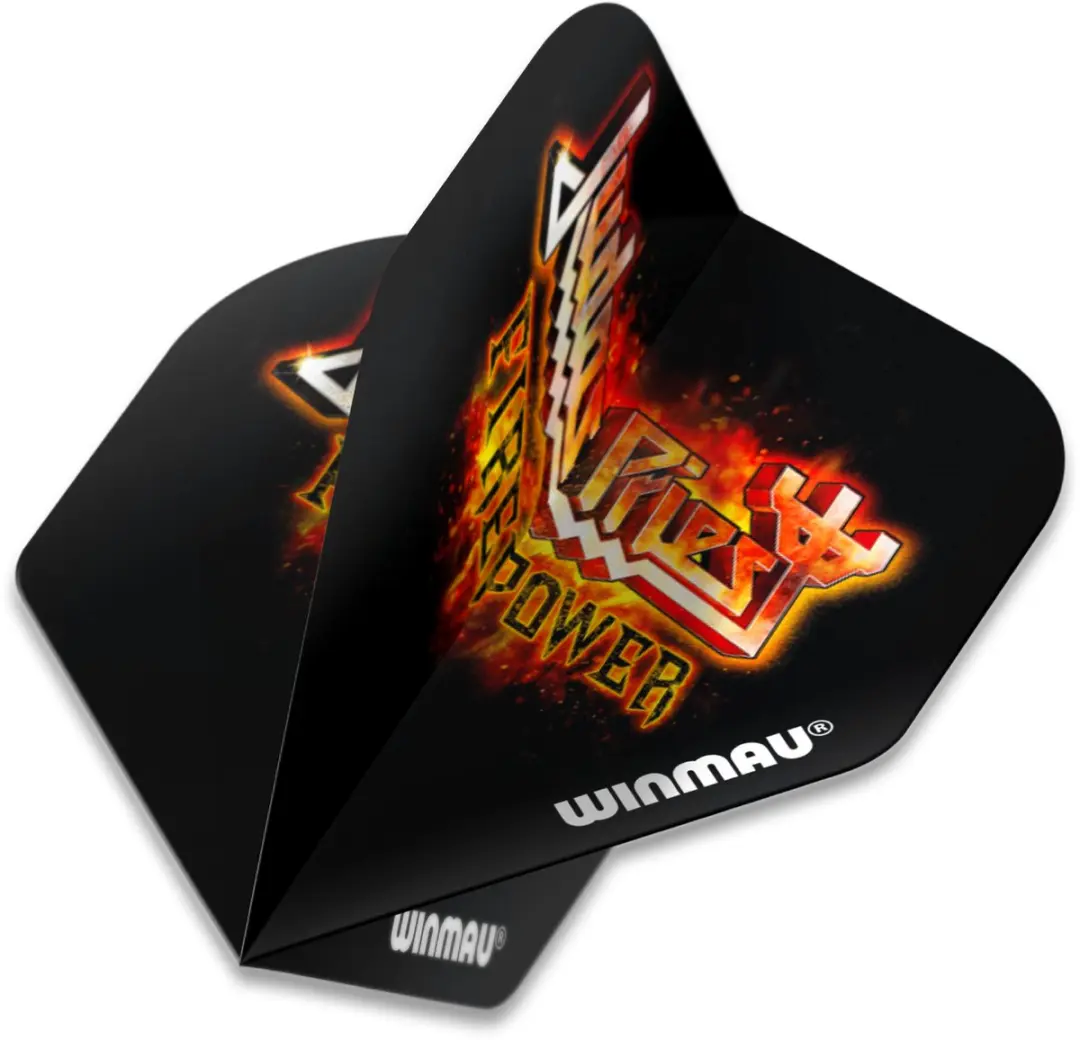 Winmau Rock Legends Judas Priest Flaming Logo Dart Flights - Zwart