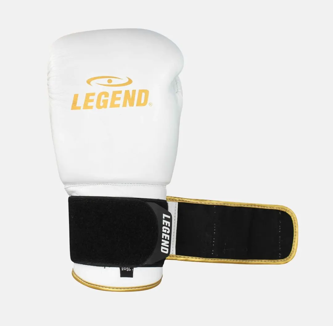 Legend Stealth Elite Bokshandschoenen 14 oz - Wit/Goud - afbeelding 6 van 6