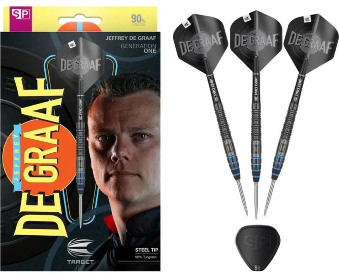 Target Jeffrey de Graaf G1 Swiss Point Dartpijlen - 3 Stuks - Blauw/Zilver/Zwart